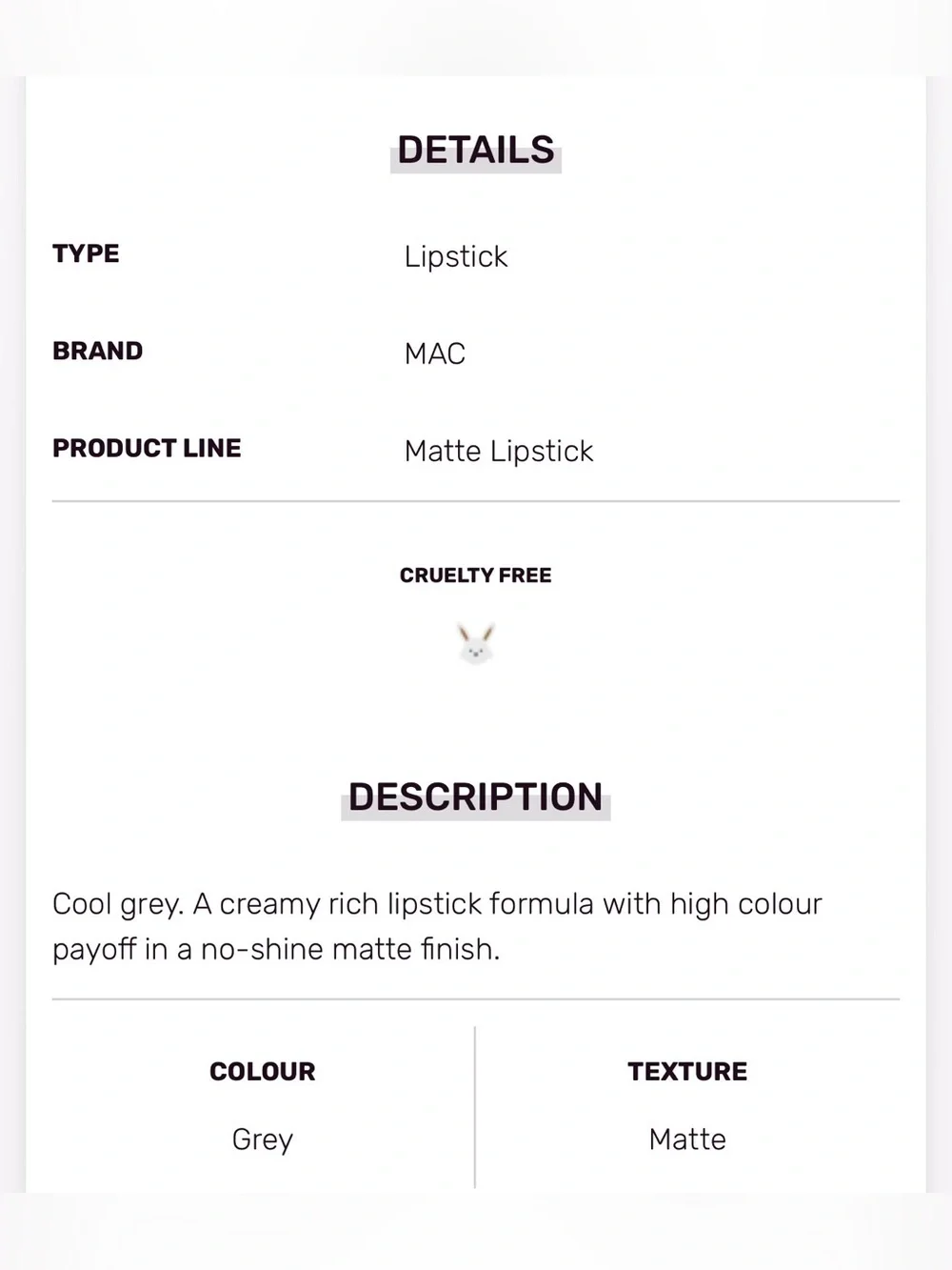 MAC Cosmetics mac matte